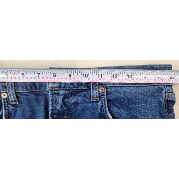 Agolde Kye Mid Rise Straight Crop Jeans Women’s Sz 28 Distressed Hem Blue - Picture 13 of 16